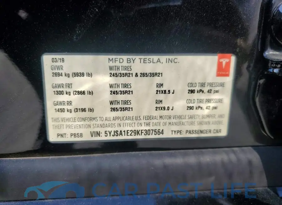 5YJSA1E29KF307564# 12