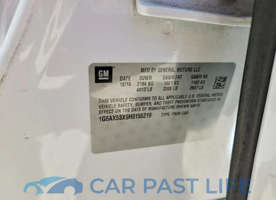 1G6AX5SX9H0156219# 12