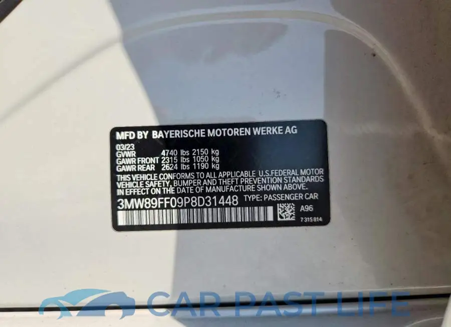 3MW89FF09P8D31448# 12
