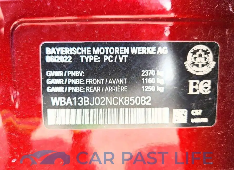 WBA13BJ02NCK85082# 13