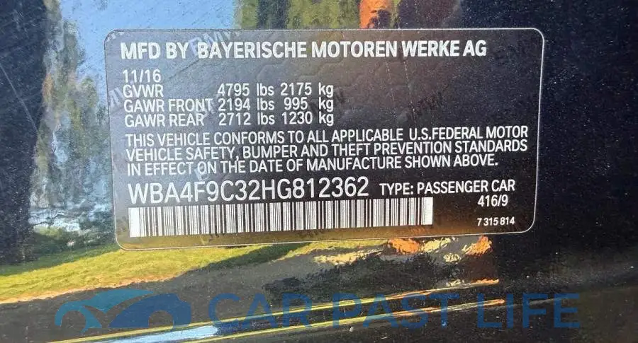 WBA4F9C32HG812362# 10