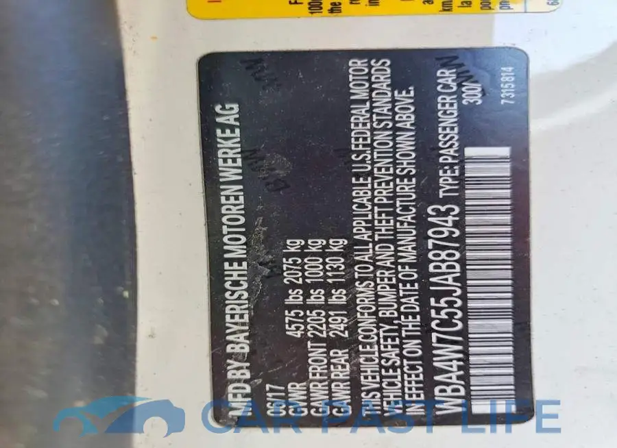 WBA4W7C55JAB87943# 13