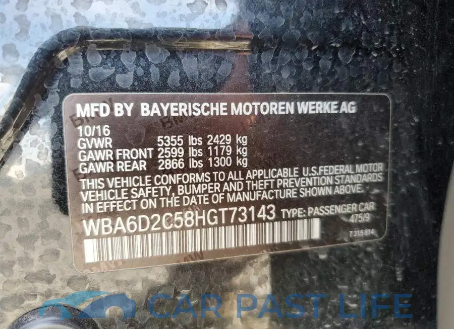 WBA6D2C58HGT73143# 12