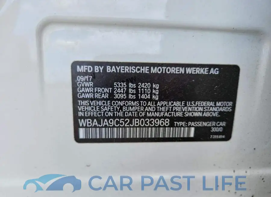WBAJA9C52JB033968# 12