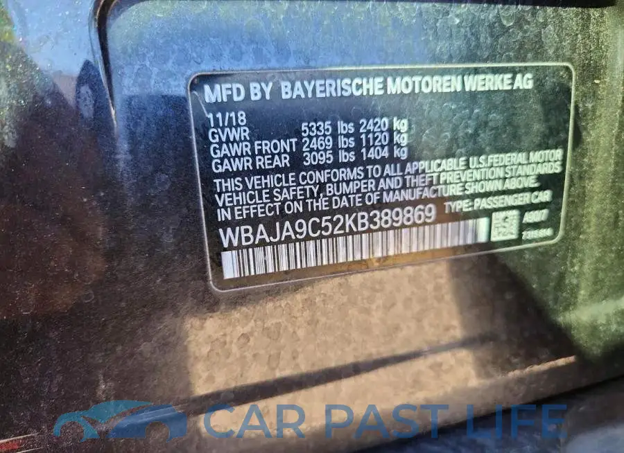 WBAJA9C52KB389869# 13