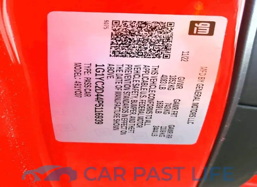 1G1YC2D44P5116939# 12