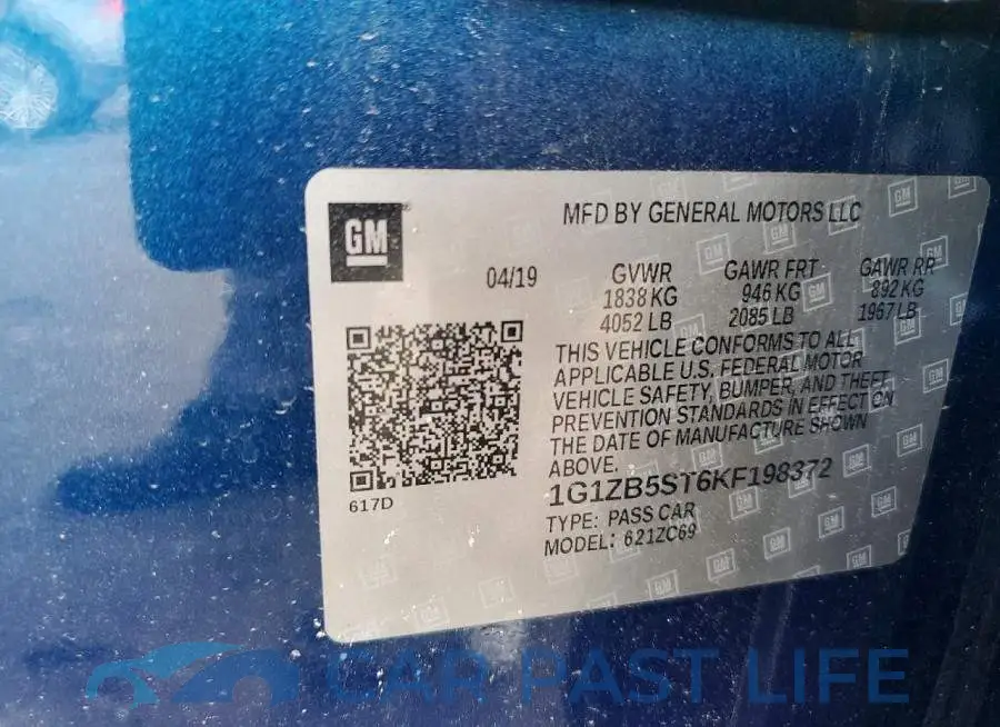 1G1ZB5ST6KF198372# 12