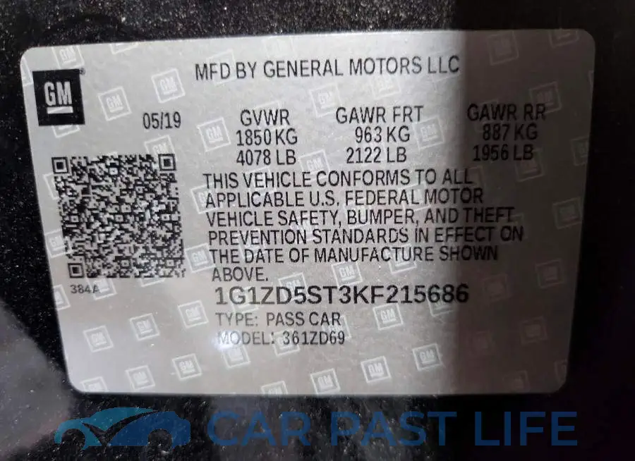 1G1ZD5ST3KF215686# 12