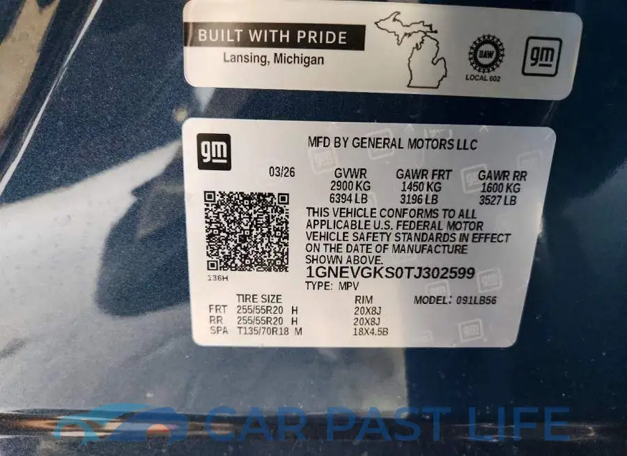 1GNEVGKS0TJ302599# 13