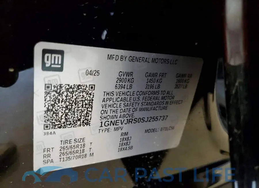 1GNEVJRS0SJ255737# 14