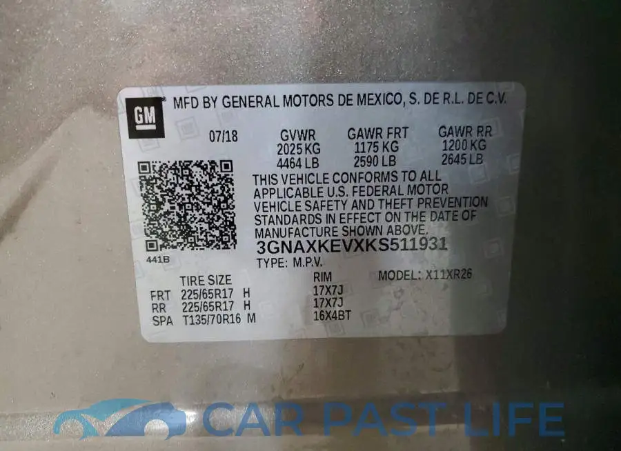 3GNAXKEVXKS511931# 12