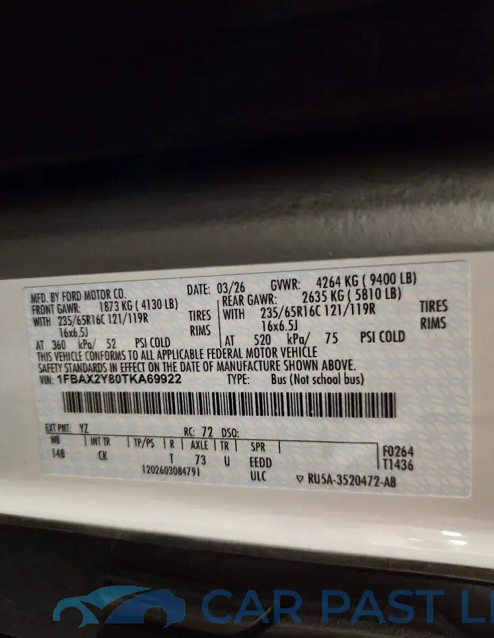 1FBAX2Y80TKA69922# 14
