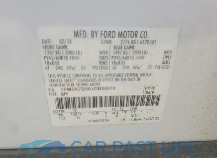 1FM5K7B80JGB08070# 14