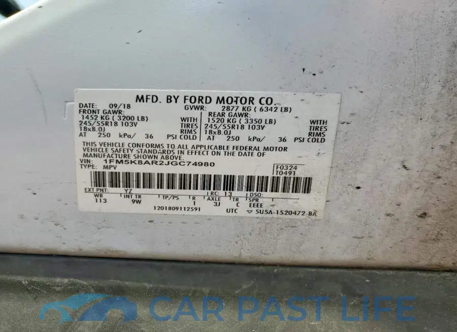 1FM5K8AR2JGC74980# 13