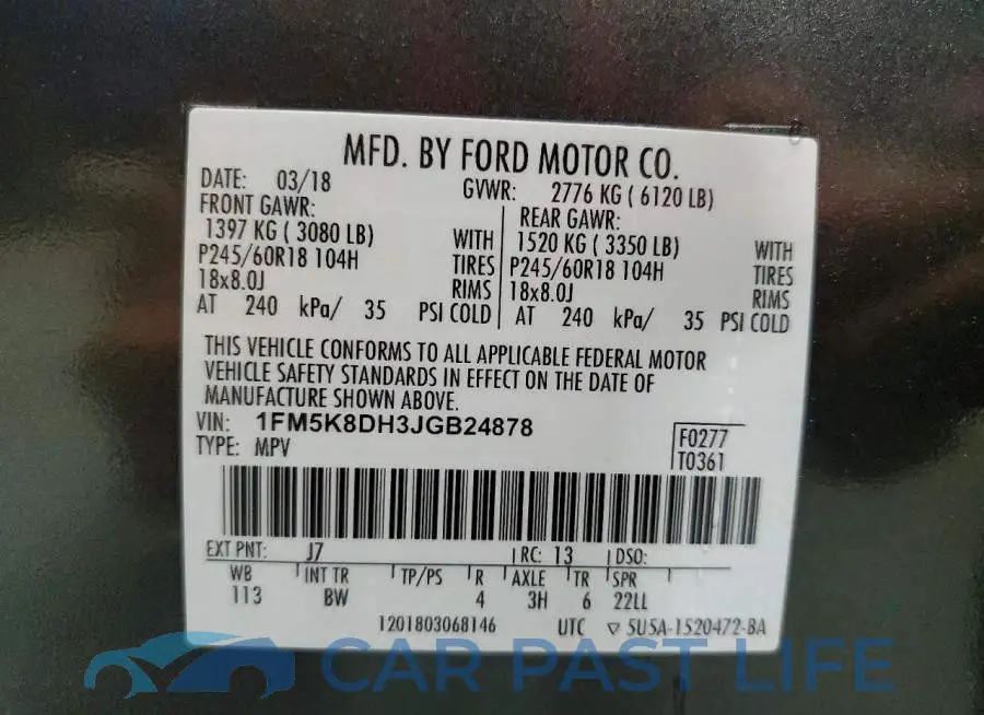 1FM5K8DH3JGB24878# 13