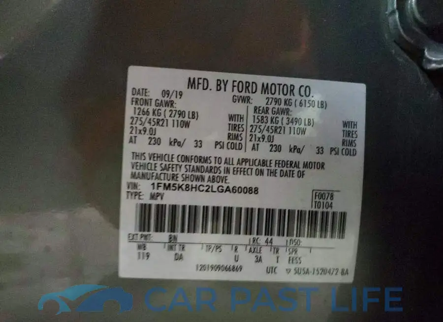 1FM5K8HC2LGA60088# 13