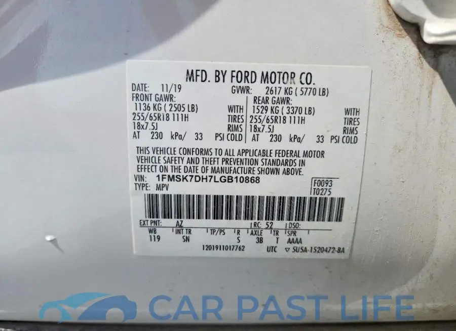 1FMSK7DH7LGB10868# 13