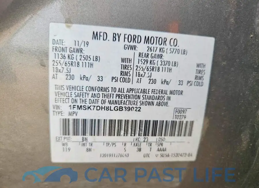 1FMSK7DH8LGB39022# 13