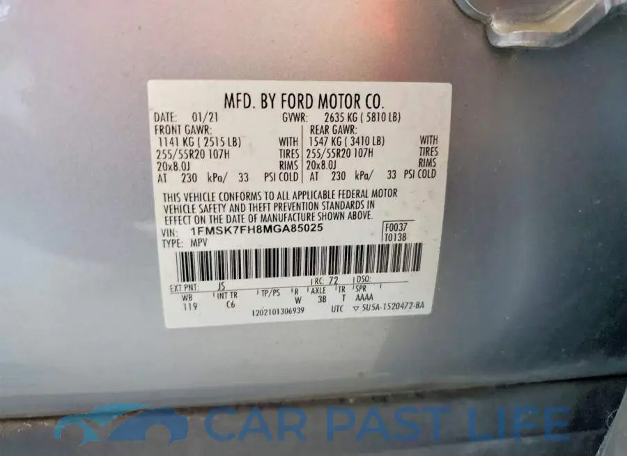 1FMSK7FH8MGA85025# 12