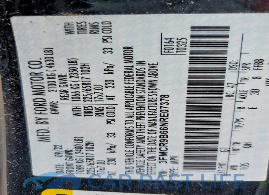 3FMCR9B66NRE07378# 14