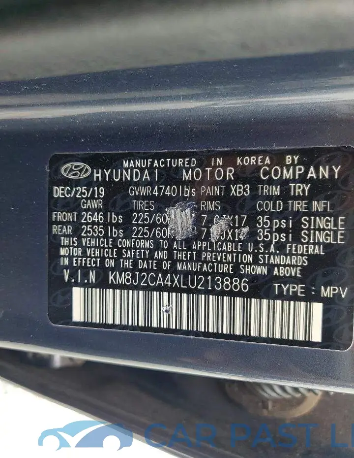 KM8J2CA4XLU213886# 13