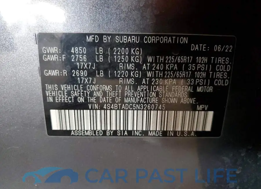 4S4BTADC5N3260745# 12