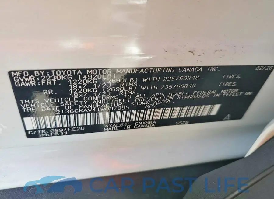 2T36CRAV4TW007095# 12