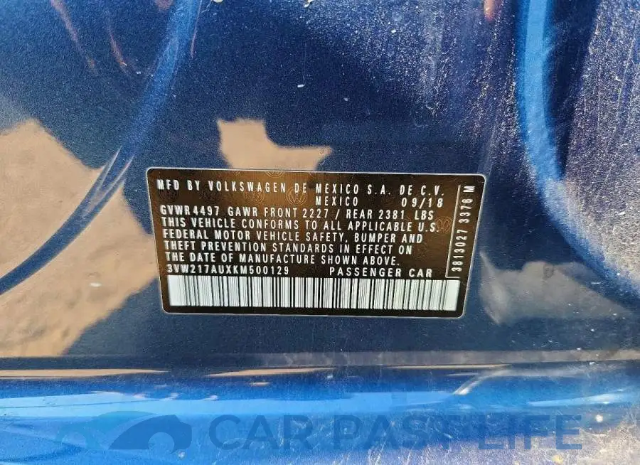 3VW217AUXKM500129# 13