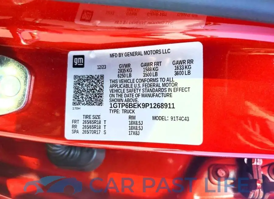 1GTP6BEK9P1268911# 12