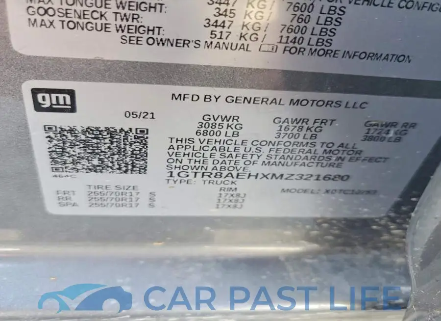 1GTR8AEHXMZ321680# 12