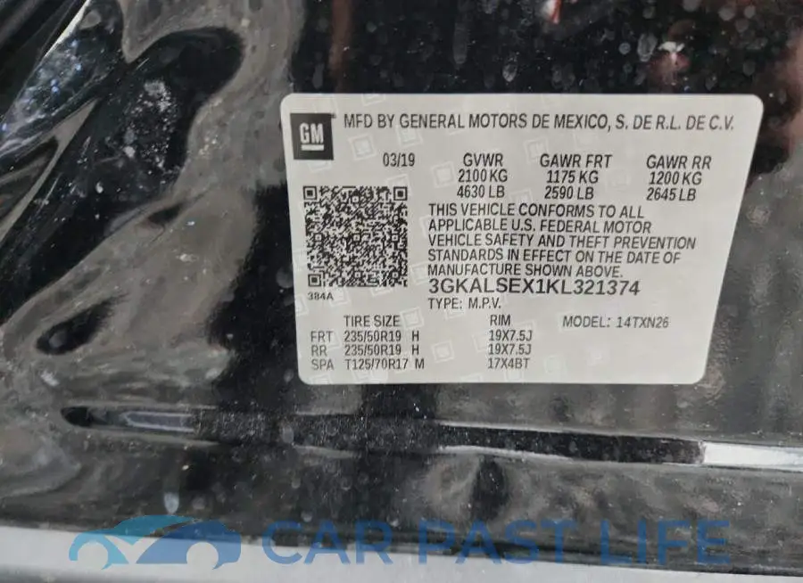 3GKALSEX1KL321374# 13