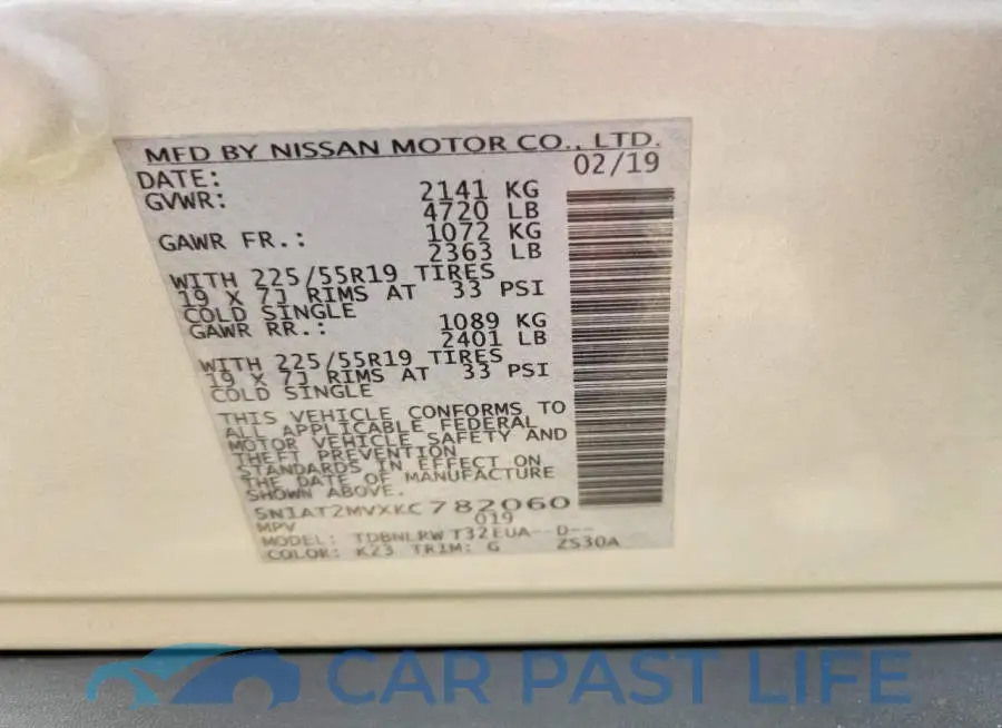 5N1AT2MVXKC782060# 13