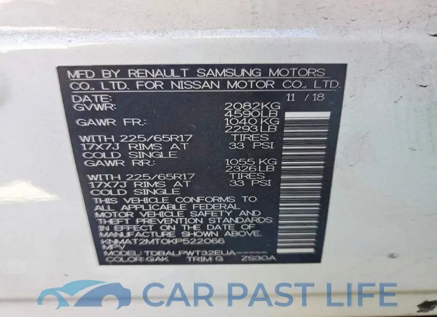 KNMAT2MT0KP522066# 12