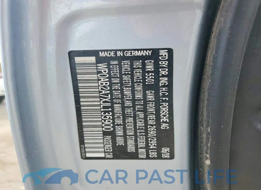 WP0AB2A7XJL135900# 12