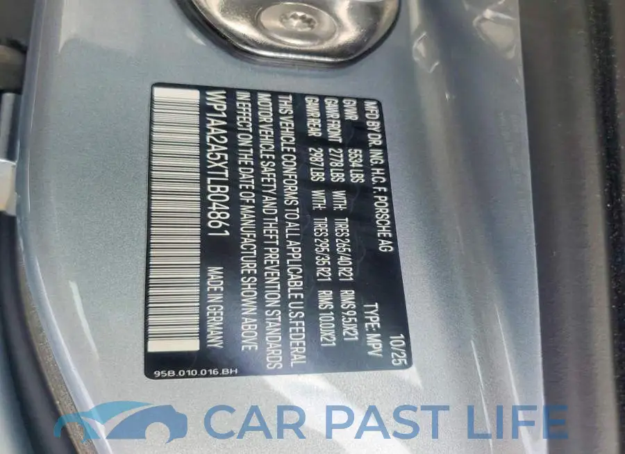 WP1AA2A5XTLB04861# 13
