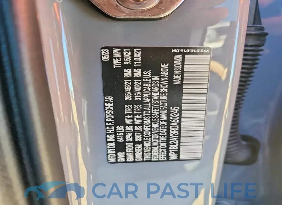 WP1BL2AY3RDA60245# 12