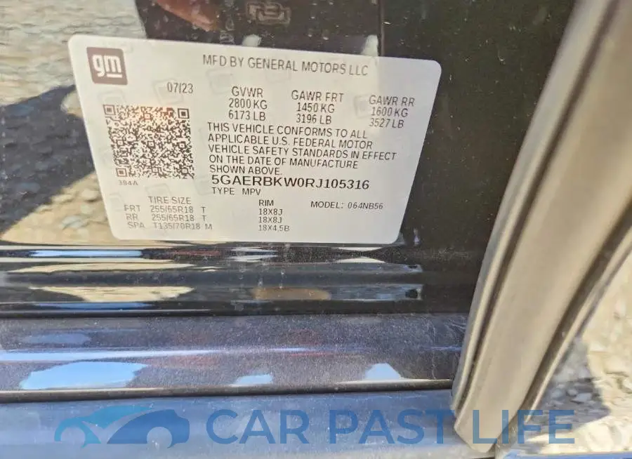 5GAERBKW0RJ105316# 14