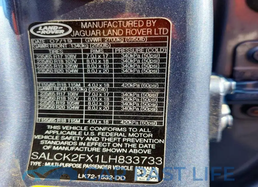 SALCK2FX1LH833733# 13