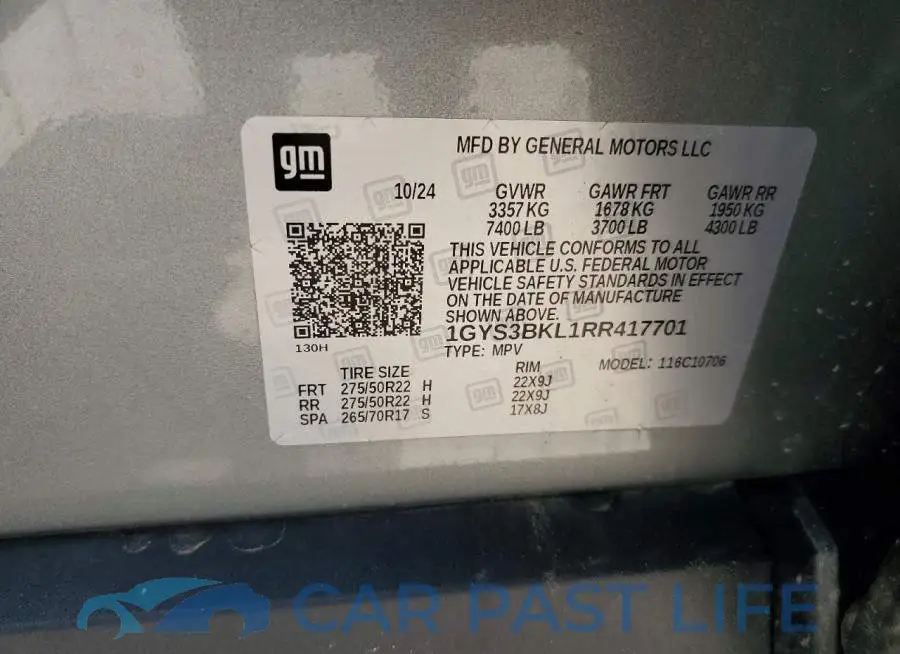 1GYS3BKL1RR417701# 13
