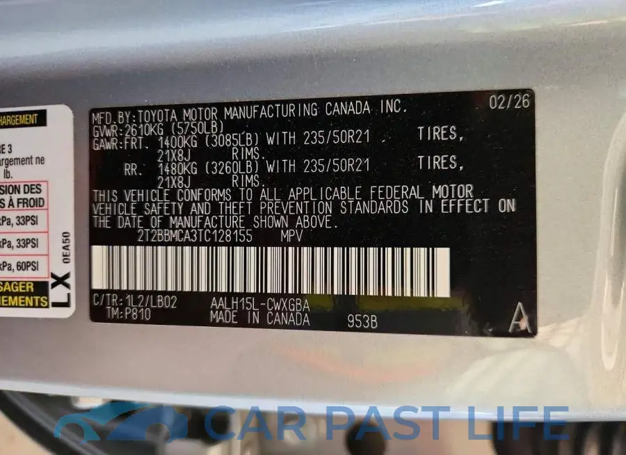 2T2BBMCA3TC128155# 13
