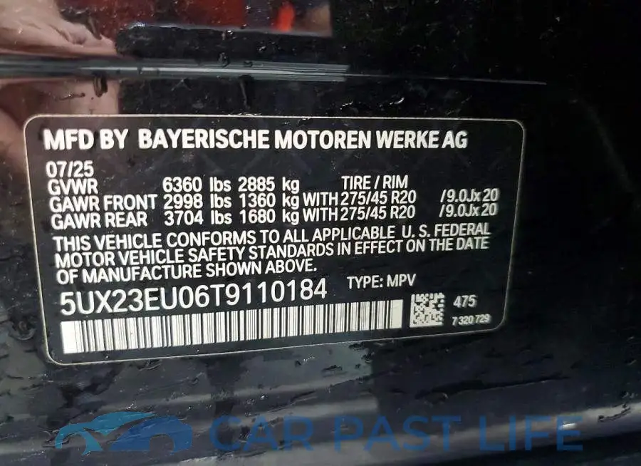 5UX23EU06T9110184# 10