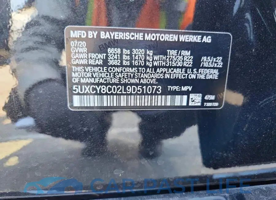 5UXCY8C02L9D51073# 12