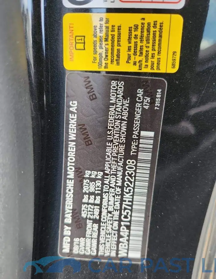 WBA4P1C57HK522308# 12