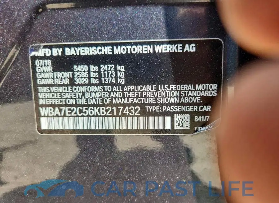 WBA7E2C56KB217432# 13