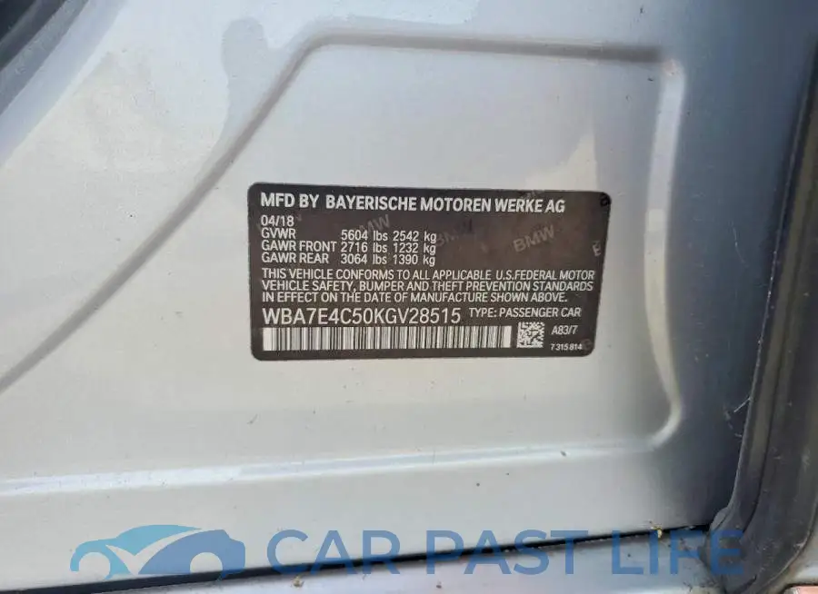 WBA7E4C50KGV28515# 12
