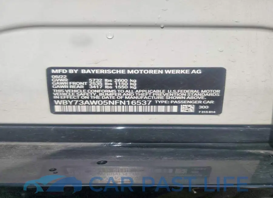 WBY73AW05NFN16537# 12