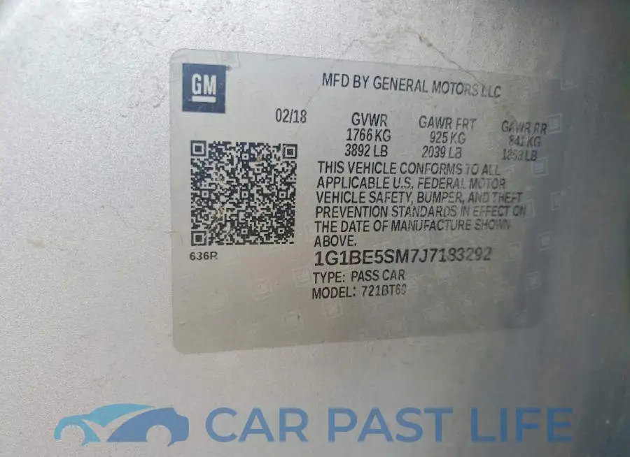 1G1BE5SM7J7183292# 12