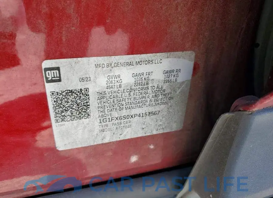 1G1FX6S0XP4157567# 12