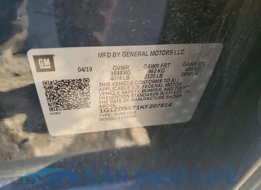 1G1ZD5ST1KF207814# 12