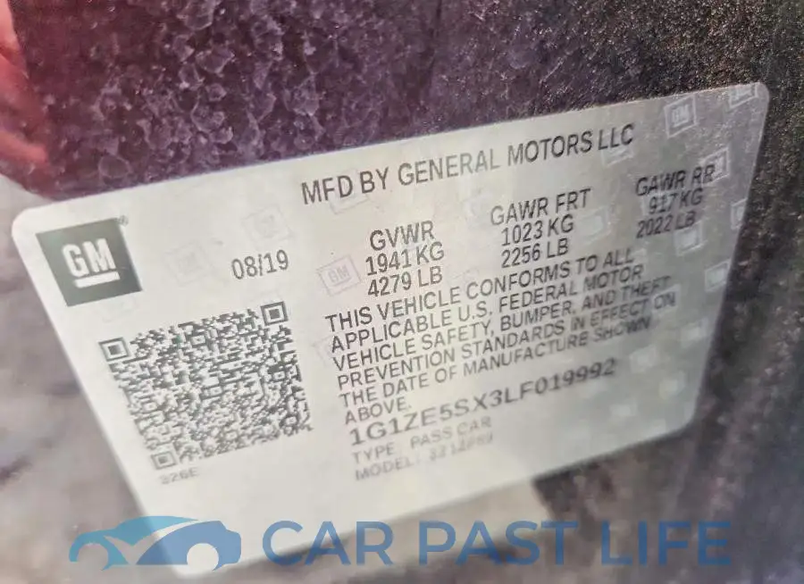 1G1ZE5SX3LF019992# 12